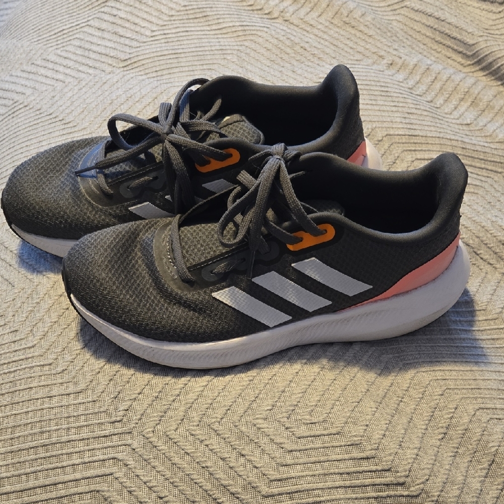 Adidas Black, White, and Pink Womens Sneakers 8.5